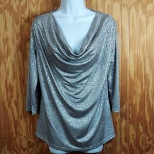 Silver Draped Top